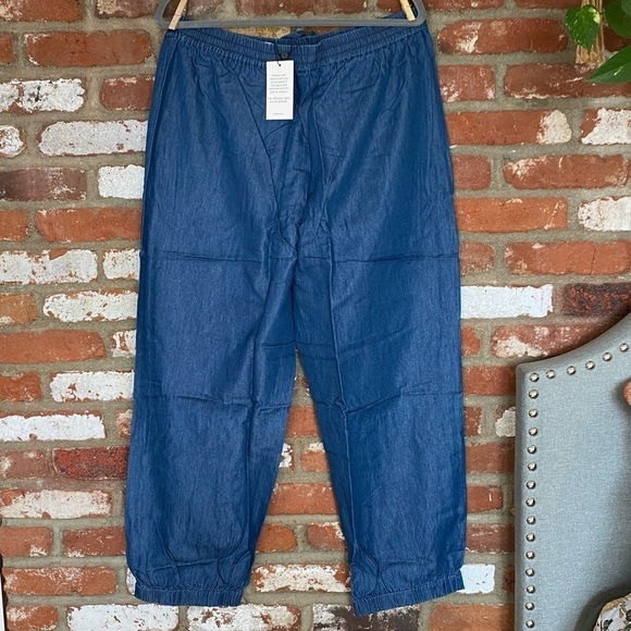 Whistles Lucy Chambray Barrel Leg Pants New with tags Size 14 - Picture 4 of 11